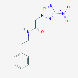 molecular formula C12H13N5O3 B395418 2-(3-nitro-1,2,4-triazol-1-yl)-N-phenethyl-acetamide 