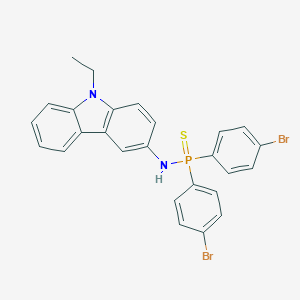 molecular formula C26H21Br2N2PS B395423 P,P-bis(4-bromophenyl)-N-(9-ethyl-9H-carbazol-3-yl)phosphinothioic amide 