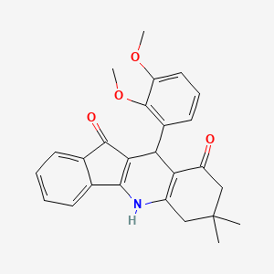 molecular formula C26H25NO4 B3954234 10-(2,3-dimethoxyphenyl)-7,7-dimethyl-6,7,8,10-tetrahydro-5H-indeno[1,2-b]quinoline-9,11-dione 