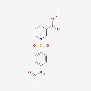 molecular formula C16H22N2O5S B3954286 ethyl 1-{[4-(acetylamino)phenyl]sulfonyl}-3-piperidinecarboxylate 