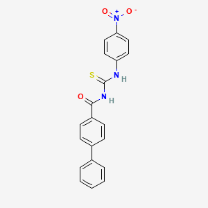 molecular formula C20H15N3O3S B3954301 N-{[(4-nitrophenyl)amino]carbonothioyl}-4-biphenylcarboxamide 