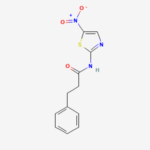 molecular formula C12H11N3O3S B3954302 N-(5-nitro-1,3-thiazol-2-yl)-3-phenylpropanamide 