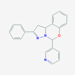 molecular formula C21H17N3O B395432 2-Phenyl-5-(3-pyridinyl)-1,10b-dihydropyrazolo[1,5-c][1,3]benzoxazine CAS No. 349643-59-0