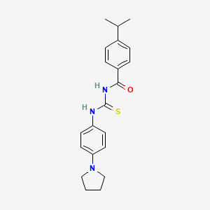 4-isopropyl-N-({[4-(1-pyrrolidinyl)phenyl]amino}carbonothioyl)benzamide