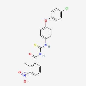 N-({[4-(4-chlorophenoxy)phenyl]amino}carbonothioyl)-2-methyl-3-nitrobenzamide