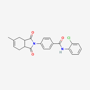 molecular formula C22H19ClN2O3 B3954358 N-(2-chlorophenyl)-4-(5-methyl-1,3-dioxo-1,3,3a,4,7,7a-hexahydro-2H-isoindol-2-yl)benzamide 