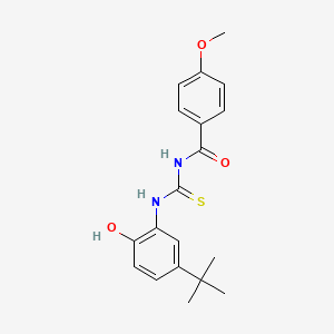 molecular formula C19H22N2O3S B3954376 N-{[(5-tert-butyl-2-hydroxyphenyl)amino]carbonothioyl}-4-methoxybenzamide 