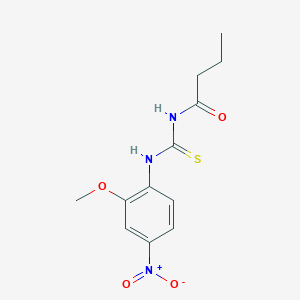 molecular formula C12H15N3O4S B3954392 N-{[(2-methoxy-4-nitrophenyl)amino]carbonothioyl}butanamide 