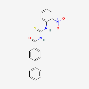 molecular formula C20H15N3O3S B3954397 N-{[(2-nitrophenyl)amino]carbonothioyl}-4-biphenylcarboxamide 