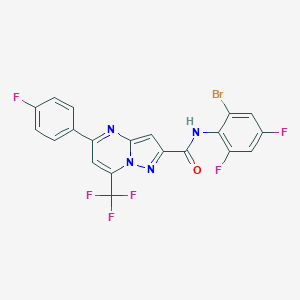 molecular formula C20H9BrF6N4O B395440 N-(2-bromo-4,6-difluorophenyl)-5-(4-fluorophenyl)-7-(trifluoromethyl)pyrazolo[1,5-a]pyrimidine-2-carboxamide 