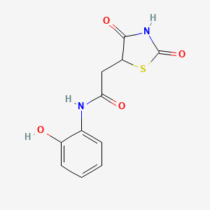 molecular formula C11H10N2O4S B3954412 2-(2,4-dioxo-1,3-thiazolidin-5-yl)-N-(2-hydroxyphenyl)acetamide 