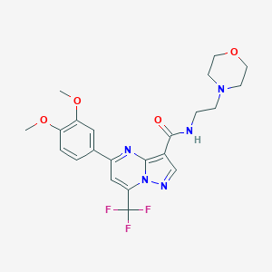 molecular formula C22H24F3N5O4 B395444 5-(3,4-dimethoxyphenyl)-N-[2-(4-morpholinyl)ethyl]-7-(trifluoromethyl)pyrazolo[1,5-a]pyrimidine-3-carboxamide 