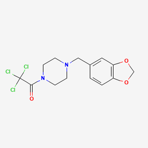 molecular formula C14H15Cl3N2O3 B3954447 1-(1,3-benzodioxol-5-ylmethyl)-4-(trichloroacetyl)piperazine 