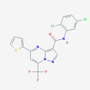 molecular formula C18H9Cl2F3N4OS B395446 N-(2,5-dichlorophenyl)-5-(2-thienyl)-7-(trifluoromethyl)pyrazolo[1,5-a]pyrimidine-3-carboxamide 