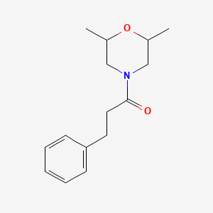 molecular formula C15H21NO2 B3954469 2,6-dimethyl-4-(3-phenylpropanoyl)morpholine 