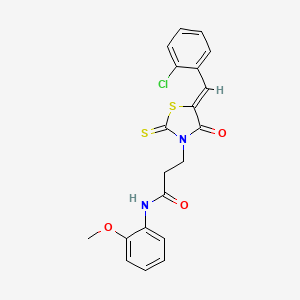 3-[5-(2-chlorobenzylidene)-4-oxo-2-thioxo-1,3-thiazolidin-3-yl]-N-(2-methoxyphenyl)propanamide