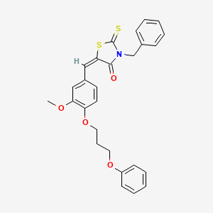 3-benzyl-5-[3-methoxy-4-(3-phenoxypropoxy)benzylidene]-2-thioxo-1,3-thiazolidin-4-one