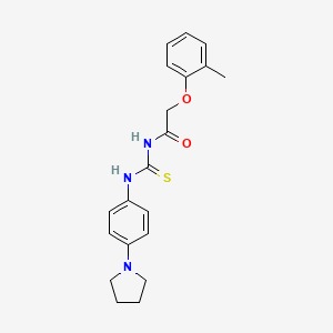 molecular formula C20H23N3O2S B3954487 2-(2-methylphenoxy)-N-({[4-(1-pyrrolidinyl)phenyl]amino}carbonothioyl)acetamide 