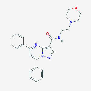 molecular formula C25H25N5O2 B395450 N-[2-(4-morpholinyl)ethyl]-5,7-diphenylpyrazolo[1,5-a]pyrimidine-3-carboxamide 
