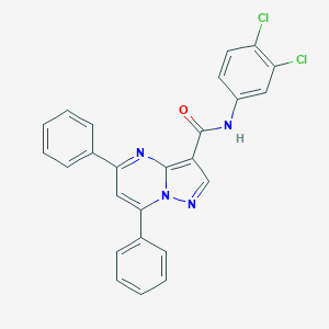molecular formula C25H16Cl2N4O B395451 N-(3,4-dichlorophenyl)-5,7-diphenylpyrazolo[1,5-a]pyrimidine-3-carboxamide 