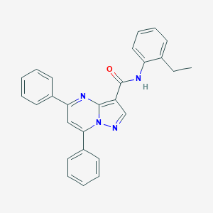 molecular formula C27H22N4O B395453 N-(2-ethylphenyl)-5,7-diphenylpyrazolo[1,5-a]pyrimidine-3-carboxamide 