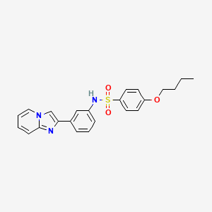 molecular formula C23H23N3O3S B3954573 4-butoxy-N-(3-imidazo[1,2-a]pyridin-2-ylphenyl)benzenesulfonamide 