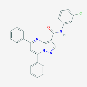 molecular formula C25H17ClN4O B395459 N-(3-chlorophenyl)-5,7-diphenylpyrazolo[1,5-a]pyrimidine-3-carboxamide 