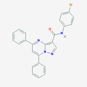 molecular formula C25H17BrN4O B395462 N-(4-bromophenyl)-5,7-diphenylpyrazolo[1,5-a]pyrimidine-3-carboxamide 
