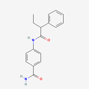 molecular formula C17H18N2O2 B3954620 4-(2-PHENYLBUTANAMIDO)BENZAMIDE 