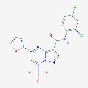 molecular formula C18H9Cl2F3N4O2 B395463 N-(2,4-dichlorophenyl)-5-(2-furyl)-7-(trifluoromethyl)pyrazolo[1,5-a]pyrimidine-3-carboxamide 