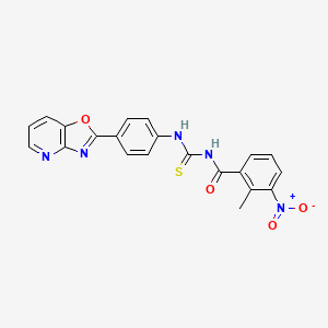 molecular formula C21H15N5O4S B3954643 2-methyl-3-nitro-N-{[(4-[1,3]oxazolo[4,5-b]pyridin-2-ylphenyl)amino]carbonothioyl}benzamide 