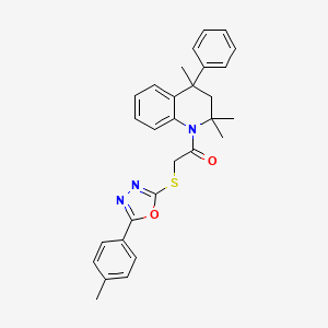 2,2,4-trimethyl-1-({[5-(4-methylphenyl)-1,3,4-oxadiazol-2-yl]thio}acetyl)-4-phenyl-1,2,3,4-tetrahydroquinoline