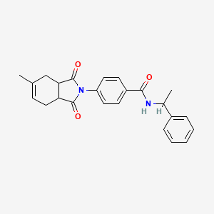 4-(5-methyl-1,3-dioxo-1,3,3a,4,7,7a-hexahydro-2H-isoindol-2-yl)-N-(1-phenylethyl)benzamide