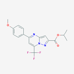 molecular formula C18H16F3N3O3 B395465 Isopropyl 5-(4-methoxyphenyl)-7-(trifluoromethyl)pyrazolo[1,5-a]pyrimidine-2-carboxylate 
