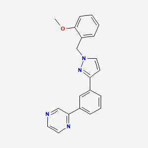 molecular formula C21H18N4O B3954664 2-{3-[1-(2-methoxybenzyl)-1H-pyrazol-3-yl]phenyl}pyrazine 