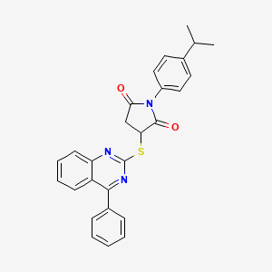 1-(4-isopropylphenyl)-3-[(4-phenyl-2-quinazolinyl)thio]-2,5-pyrrolidinedione