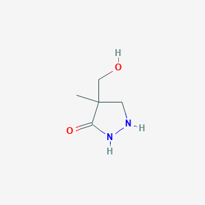 molecular formula C5H10N2O2 B039547 4-(Hydroxymethyl)-4-methylpyrazolidin-3-one CAS No. 118943-02-5