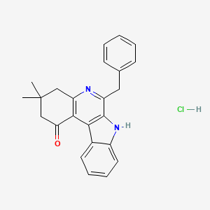 molecular formula C24H23ClN2O B3954707 6-benzyl-3,3-dimethyl-2,3,4,7-tetrahydro-1H-indolo[2,3-c]quinolin-1-one hydrochloride 