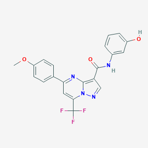 molecular formula C21H15F3N4O3 B395472 N-(3-hydroxyphenyl)-5-(4-methoxyphenyl)-7-(trifluoromethyl)pyrazolo[1,5-a]pyrimidine-3-carboxamide 