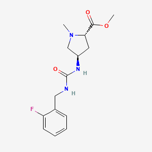 molecular formula C15H20FN3O3 B3954723 methyl (2S,4R)-4-({[(2-fluorobenzyl)amino]carbonyl}amino)-1-methylpyrrolidine-2-carboxylate 