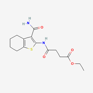 molecular formula C15H20N2O4S B3954731 ethyl 4-{[3-(aminocarbonyl)-4,5,6,7-tetrahydro-1-benzothien-2-yl]amino}-4-oxobutanoate 