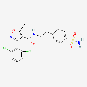 molecular formula C19H17Cl2N3O4S B3954755 N-{2-[4-(aminosulfonyl)phenyl]ethyl}-3-(2,6-dichlorophenyl)-5-methyl-4-isoxazolecarboxamide 