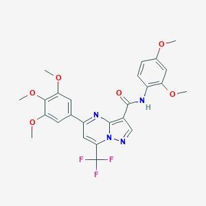 molecular formula C25H23F3N4O6 B395477 N-(2,4-dimethoxyphenyl)-7-(trifluoromethyl)-5-(3,4,5-trimethoxyphenyl)pyrazolo[1,5-a]pyrimidine-3-carboxamide 
