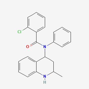 molecular formula C23H21ClN2O B3954779 2-chloro-N-(2-methyl-1,2,3,4-tetrahydro-4-quinolinyl)-N-phenylbenzamide 