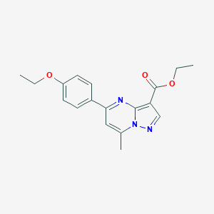 molecular formula C18H19N3O3 B395480 Ethyl 5-(4-ethoxyphenyl)-7-methylpyrazolo[1,5-a]pyrimidine-3-carboxylate 