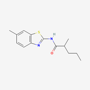 2-methyl-N-(6-methyl-1,3-benzothiazol-2-yl)pentanamide