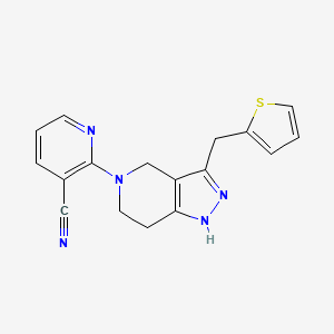 2-[3-(2-thienylmethyl)-1,4,6,7-tetrahydro-5H-pyrazolo[4,3-c]pyridin-5-yl]nicotinonitrile