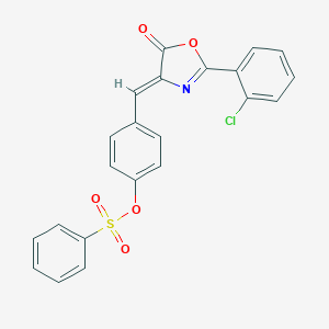 molecular formula C22H14ClNO5S B395482 4-[(2-(2-chlorophenyl)-5-oxo-1,3-oxazol-4(5H)-ylidene)methyl]phenyl benzenesulfonate 