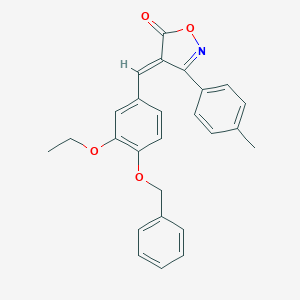 molecular formula C26H23NO4 B395483 (4E)-4-[4-(benzyloxy)-3-ethoxybenzylidene]-3-(4-methylphenyl)-1,2-oxazol-5(4H)-one 