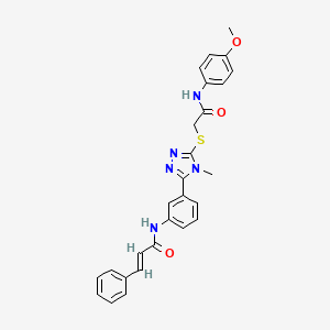 N-{3-[5-({2-[(4-methoxyphenyl)amino]-2-oxoethyl}thio)-4-methyl-4H-1,2,4-triazol-3-yl]phenyl}-3-phenylacrylamide